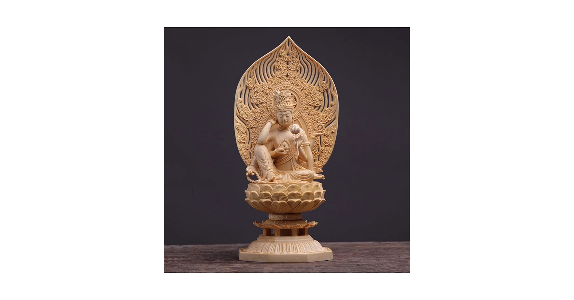 Amazon｜木彫り仏像【如意輪観音菩薩】座像 桧木製＿『天台宗
