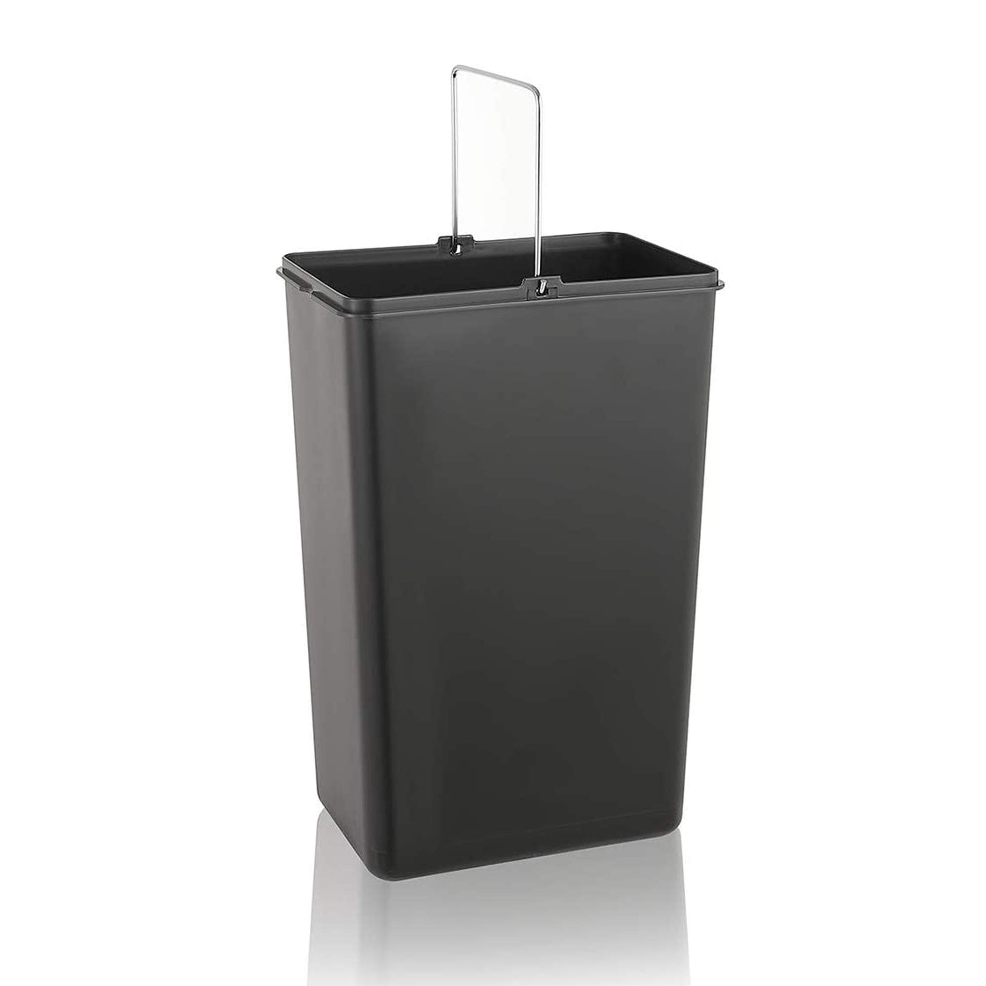Wellhome - Pattumiera per raccolta differenziata con 3 scomparti, capacità totale 45 litri, ottima capacità, per carta, vetro e plastica, per casa, ufficio, interni, esterno, argento (cromato)