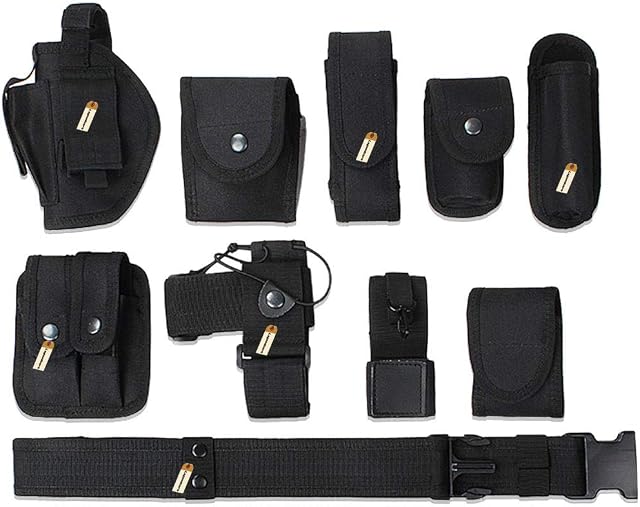 Lsgoodcare Multifunction Police Security Guard Military Tactical Duty Utility Waist Belt, 10 in 1 600D Nylon Adjustable Modular Equipment Law Enforcement Outdoor Duty Belts