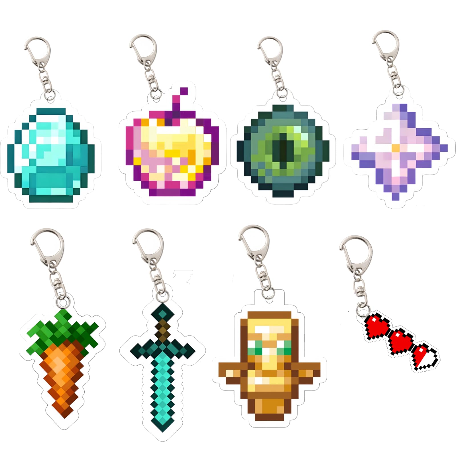 8 Piece Keychain Set, Gaming Accessory Collection, Portable Carrying Solution, Durable Material Construction, Gift for Game Lovers, Suitable for Multiple Daily Uses-image-19