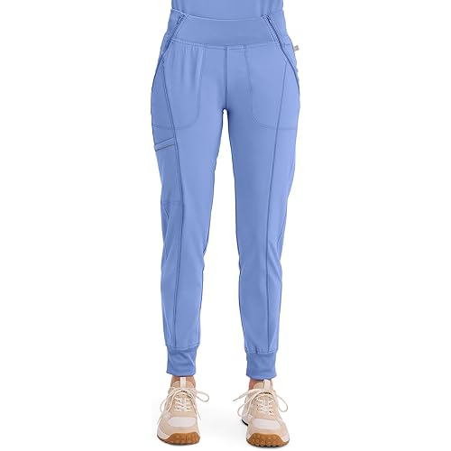 Cherokee Infinity Womens Scrub Jogger Pants Mid Rise Bottoms with 5 Pockets, & 360° Stretch Fabric - CK110A