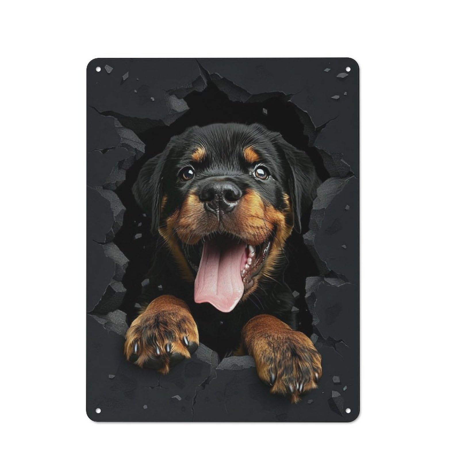 Understated Office Metal Sign 40x30cm Featuring Rottweiler, Studio Wall Plaque for Office, Study, Studio Or Hallway