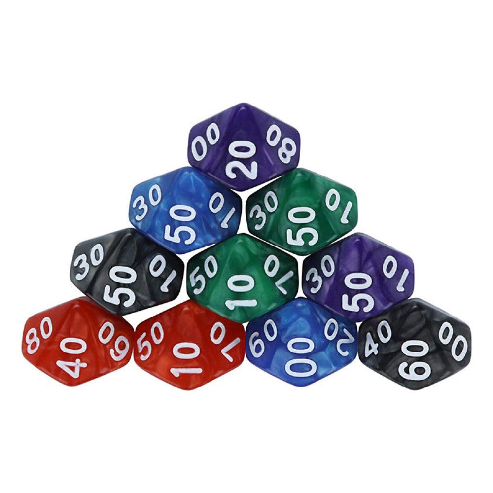 WHFDSBD Polyhedral Dice Set,10 Pcs Lovely Diamond Resin Dices D4-D20 Multi Sided Acrylic Dice For Game Polyhedral D20 Sided Acrylic Dices