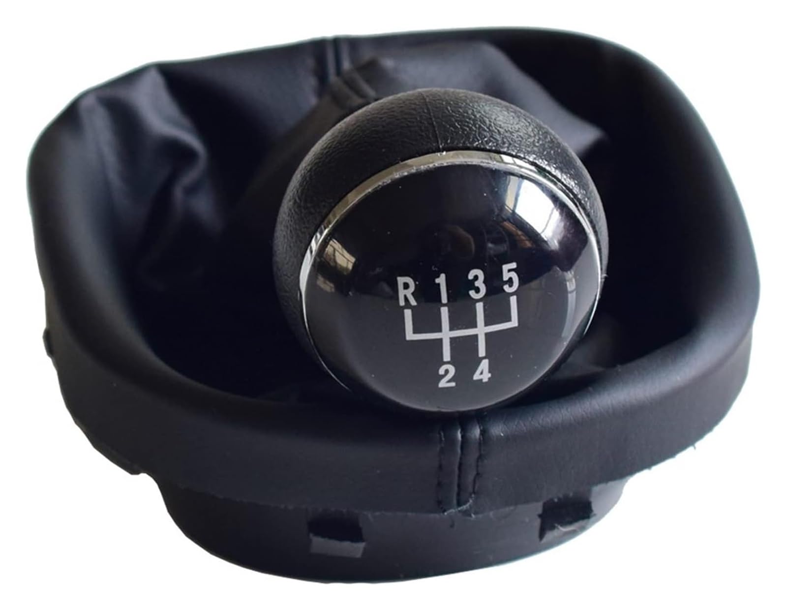 Jsrvqkms 5 Speed Car Gear Knob For Vw For Caddy 2 Ii Mk2 For Touran Car Gear Shift Knob With Leather Gaiter Boot 5 6 Speed Manual Lever Shifter Stick(5 Speed)
