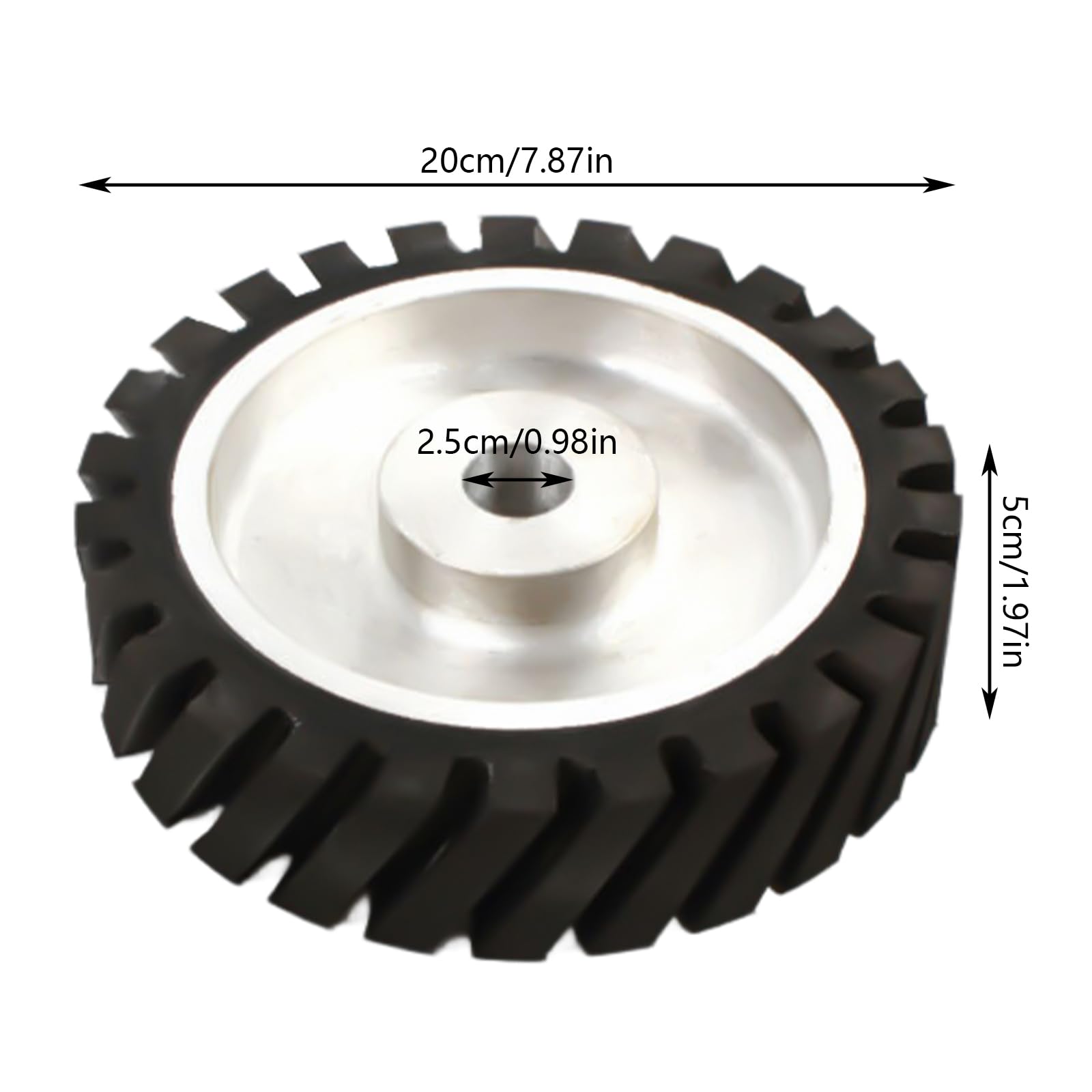 Ruota di contatto in gomma da 200 mm x 50 mm, ruota di contatto in gomma per levigatrice a nastro, levigatura, lucidatura, rimozione dello sporco in gruppi e utensili