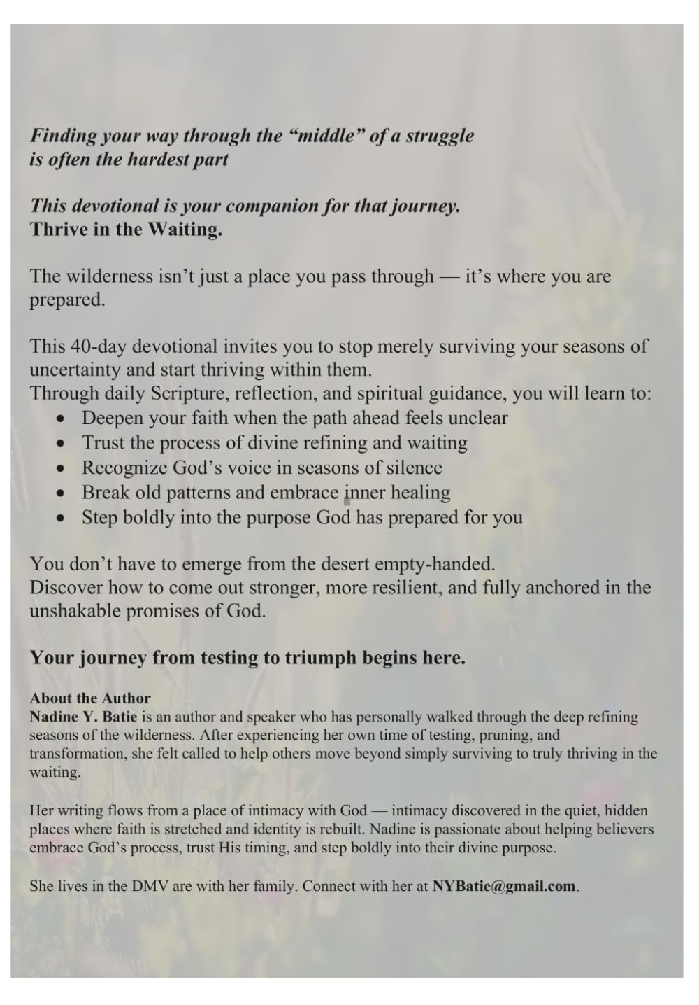 Arise: The Wilderness Process 40-Day Devotional: Self-Reflection, Prayer, and Understanding