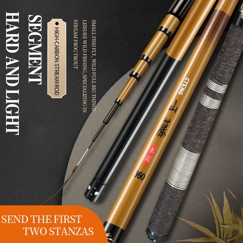 CañAs De Pescar Estilo Super Light Hard 98% Fibra de Carbono Corriente de Pesca a Mano Pole de Pesca telescópica for Pesca de Carpa 2.7m-10m CañA De Pescar