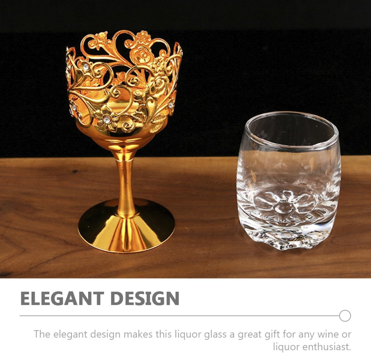 Metal Wine Goblet Glass Cup, European Style Reusable Metal Frame Wine Glass, Gold Stemmed Goblet for Home Dining and Entertaining,