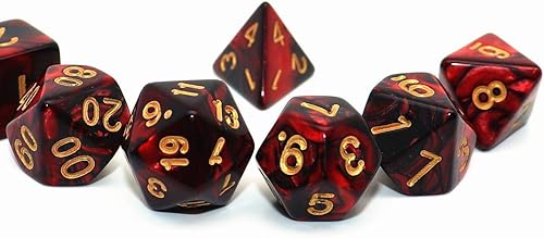 Miniatura 38 de DND - Juego de dados poliédricos RPG para Dungeon and Dragons MTG, juego de dados (morado y plateado) Mezcla de plata púrpura,Negro mezclado