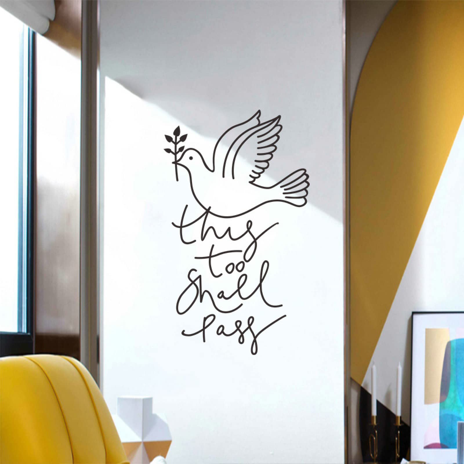 BESTOTTAM Peace Dove Wall Stickers Living Room Entrance Background Decoration Mural Art Decals Door Wallpaper Home Decor Creative Poster