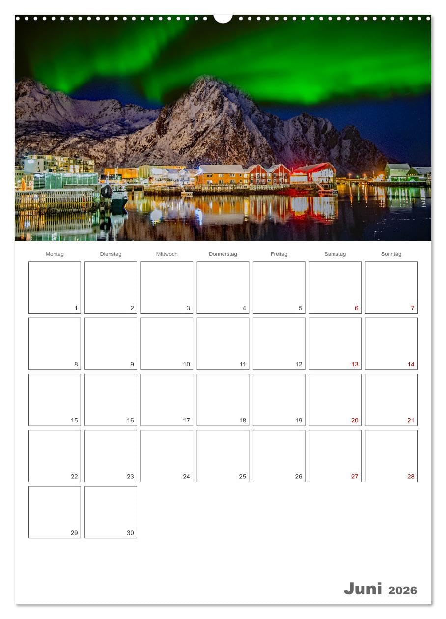 Die Küste Norwegens - Terminplaner (Wandkalender 2026 DIN A2 hoch), CALVENDO Monatskalender: Lofoten und Fjorde - faszinierende und vielfältige Landschaft am Polarkreis. (CALVENDO Orte)