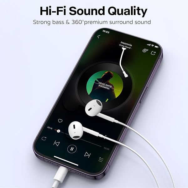 USB C Headphones, Wired USB C Earphones with Microphone and Volume Controller,HiFi Stereo In Ear Type C Earbuds, for iPhone 15/16/17 Pro Max plus, iPad Pro,Samsung Galaxy S25 S24 S23 S22 Pixel 9 - 5