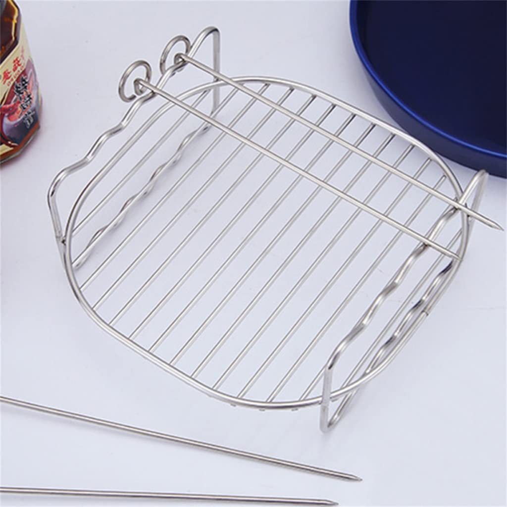 Bbq Rack Skewer Barbecue Grill Baking Tray Rack for Air Fryer Double-deck Home Replacement Barbecue