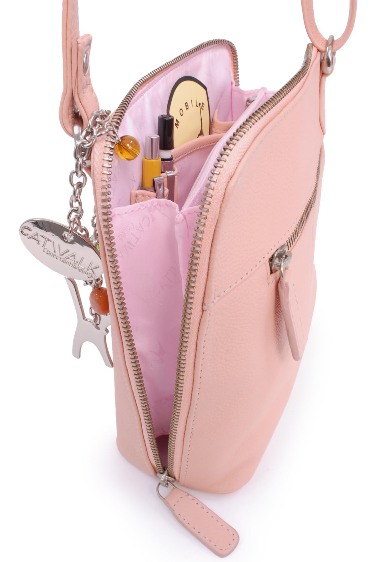 Catwalk Collection Handbags - Borsa a Tracolla in Vera Pelle - Borsetta Donna - Borsa a Mano Media - Tracolla Regolabile - Eleanor