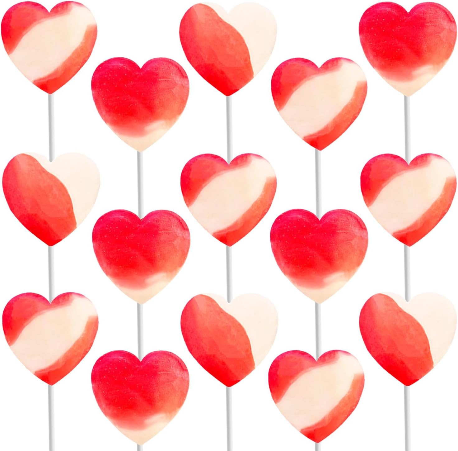 Lollipops Mini Heart Shaped Flavored Delicious Lollipop, Individually Wrapped, 5g Lollipop (30 Lollipops, Strawberry & Cream)