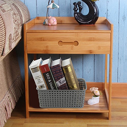 Eagrye 6-Pack 10.4-Inch X 7.6-Inch X 4.05-Inch Plastic Storage Basket, Woven Basket Bin #TOP3