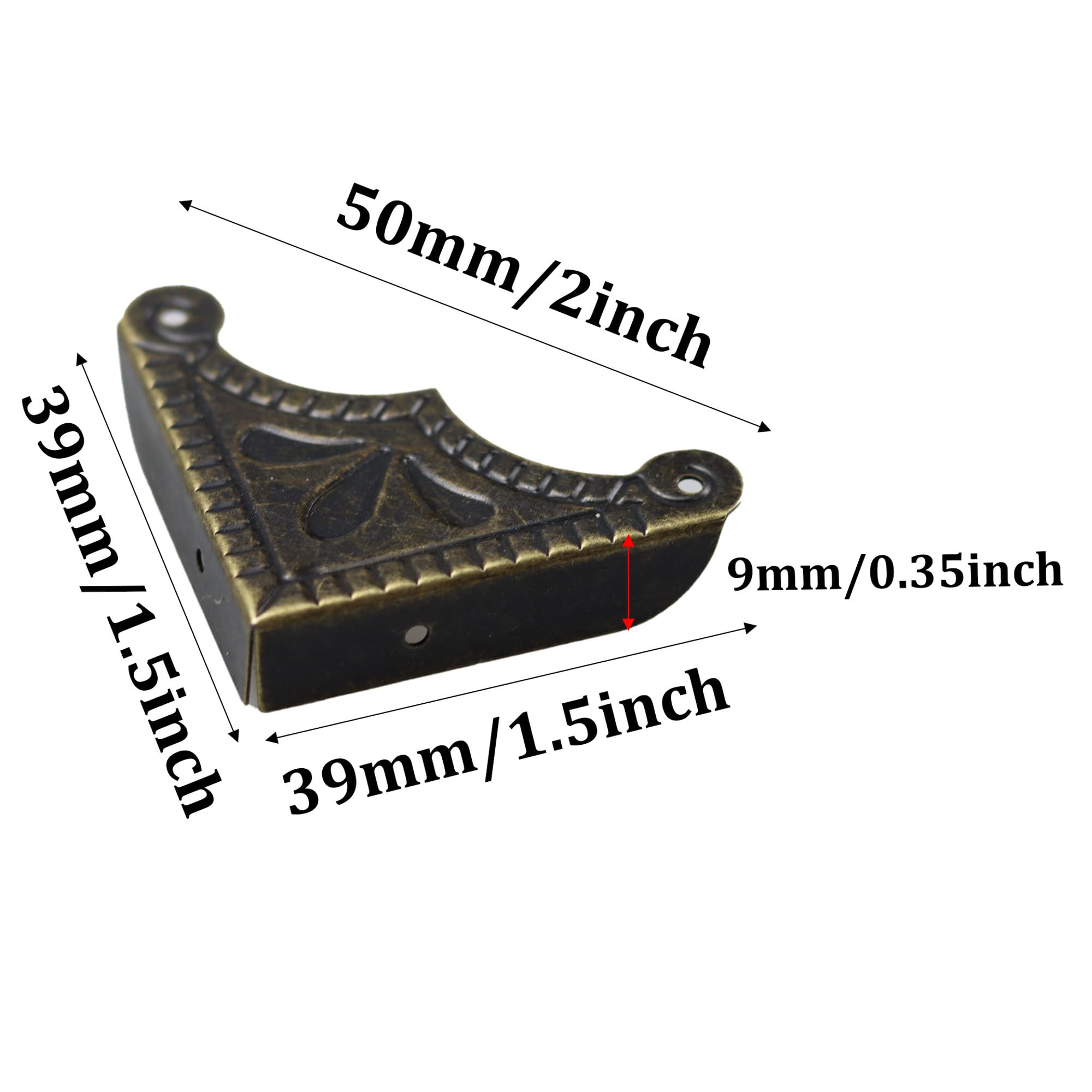 bociloy 12Pcs Decorative Metal Box Corner Guard Protectors, 1.5