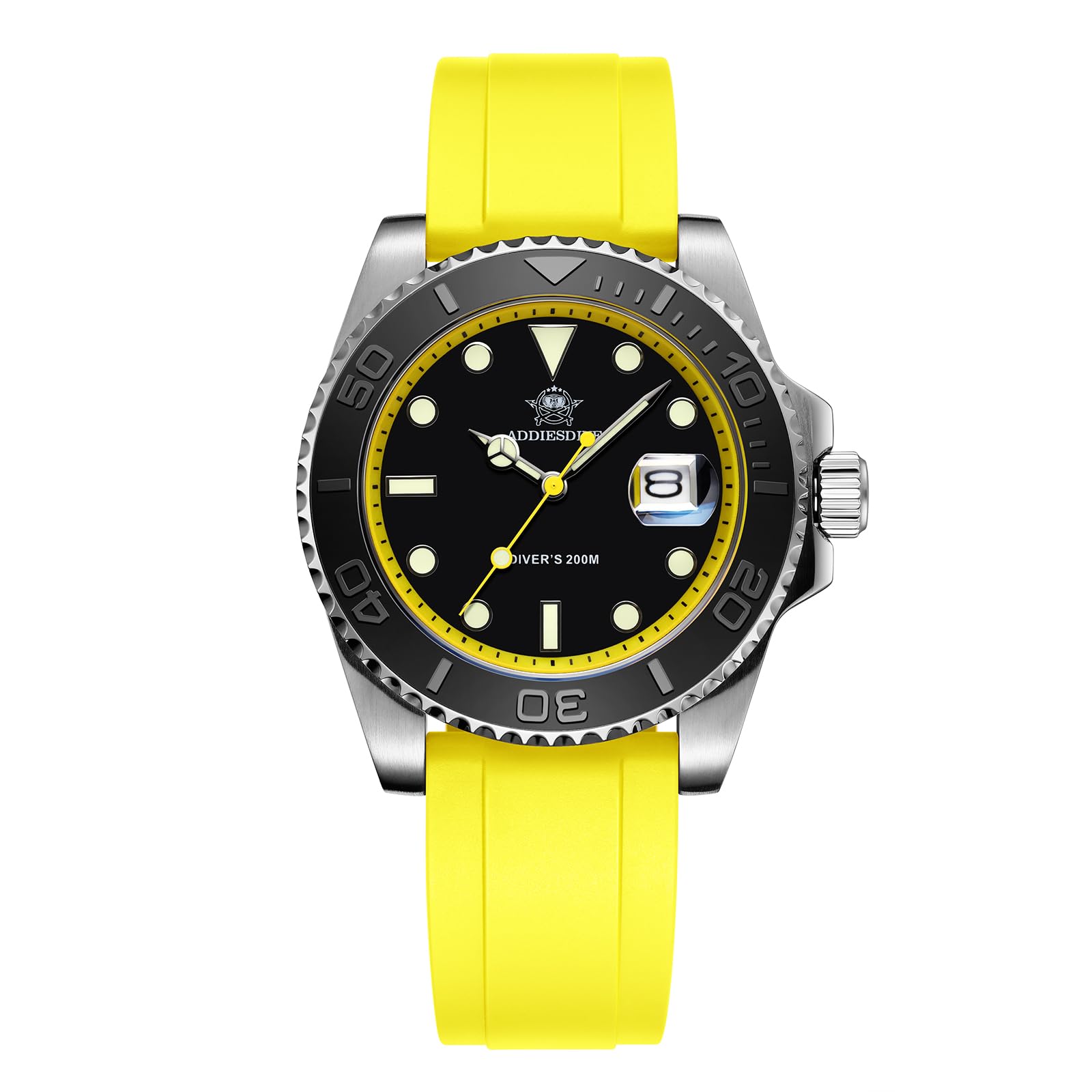 ADDIESDIVE Montre à Quartz analogique pour Homme BGW9 - Lumineuse - Étanche à 200 m - avec Bande élastique, Noir/Vert, Classique