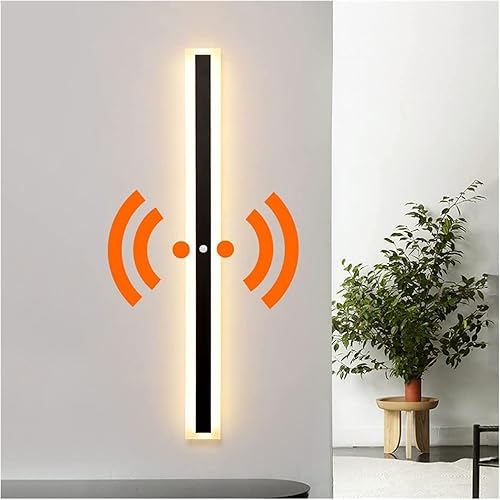 Lámpara de pared LED con sensor de movimiento, tira de luz de pared lineal, lámpara de pared con sensor de movimiento activado por movimiento de