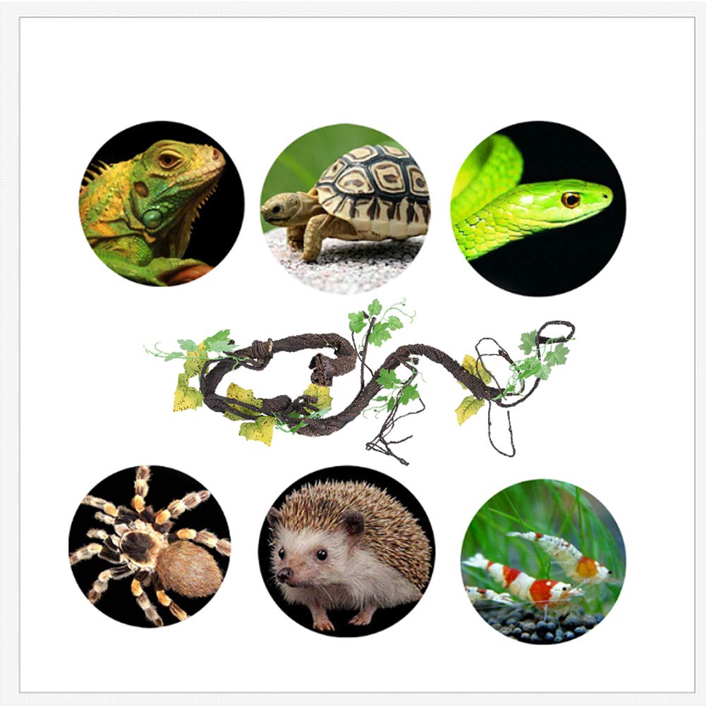 Duokon Reptile Vines Escalada Artificial Selva Bosque Curva decoración de hábitat para Mascotas lagartos Ranas Serpientes (L)
