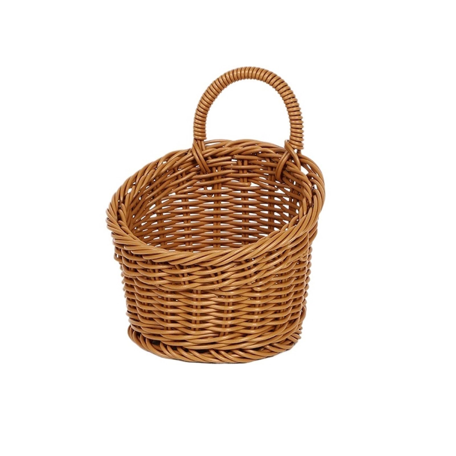 MRKU Folding Laundry Basket Household Storage Hamper Hanging Portable Wall Hanging Woven Portable Flower Plant Pot Desktop