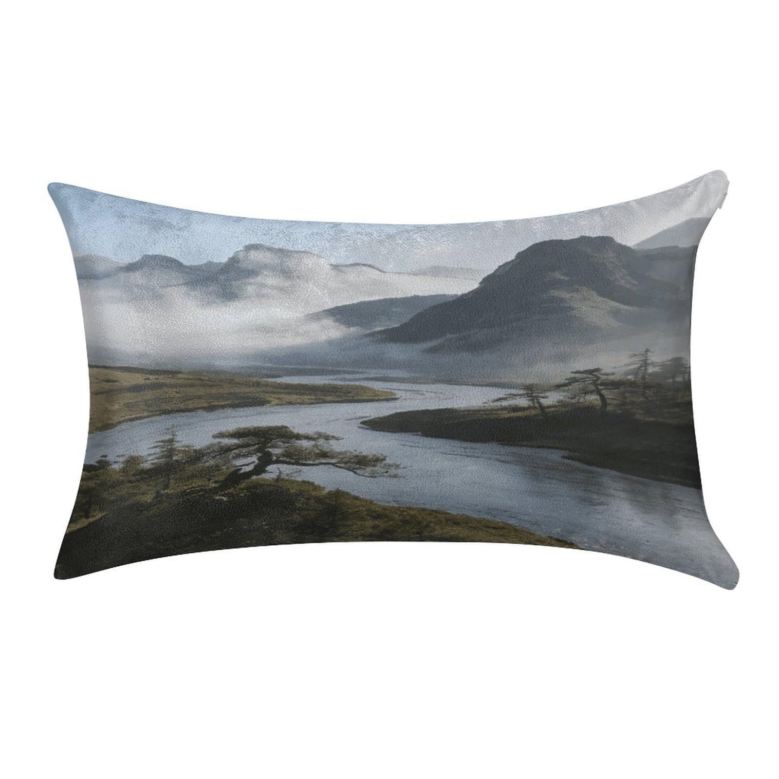 Fodpand Style Sunrise Crossing Of The Smoke Hills Pillowcase,Elegant Designed Home Decor,Velvet Pillowcase,Soft And Cozy,Pillow Case Cover With Hidden Zipper For Bedroom, Sofa, Couch