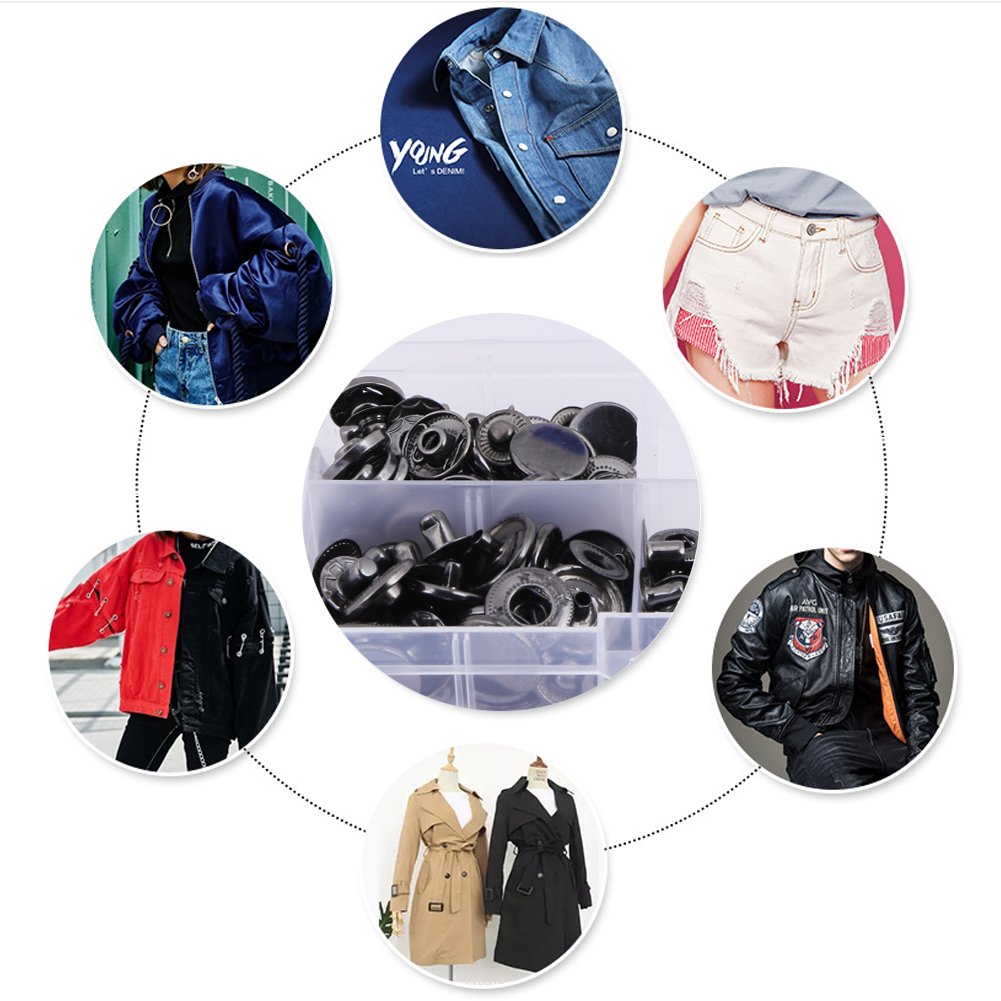 Lot de 10 boutons de rechange pour jeans et pantalons - 17 mm - Pour Lot de 10 boutons de rechange pour jeans et pantalons - 17 mm - Pour