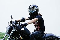 Vista 8 de TCMT Casco de motocross DOT de cara completa abatible con protección solar de cara abierta, color negro brillante