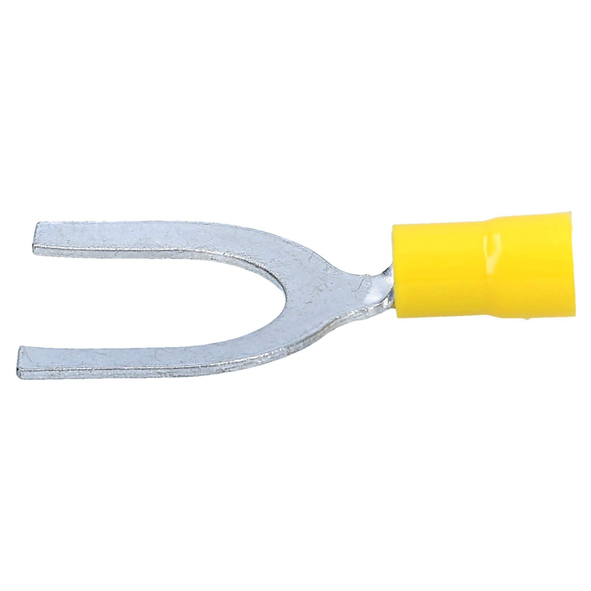Cembre GF-U14 100x Terminales de Cable de Horquilla Aislados M14 Amarillos | Terminales de cobre galvanizado UL para instalaciones eléctricas en motores, baterías, relés y regletas de corriente