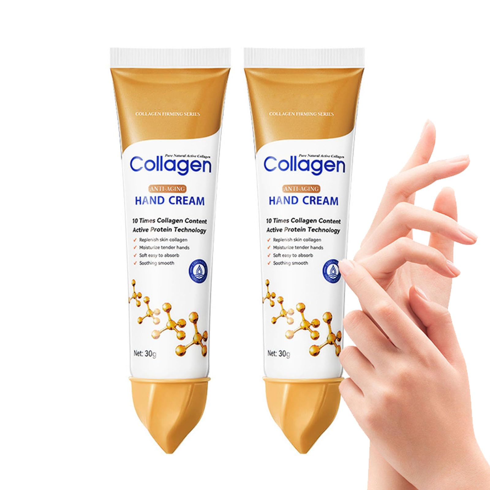 2 PCS Collagen Hand Cream Hydrating Moisturising Nourishing Prevent Dryness Cracking and Roughness Skincare Collagen Anti-Wrinkle Hand Cream