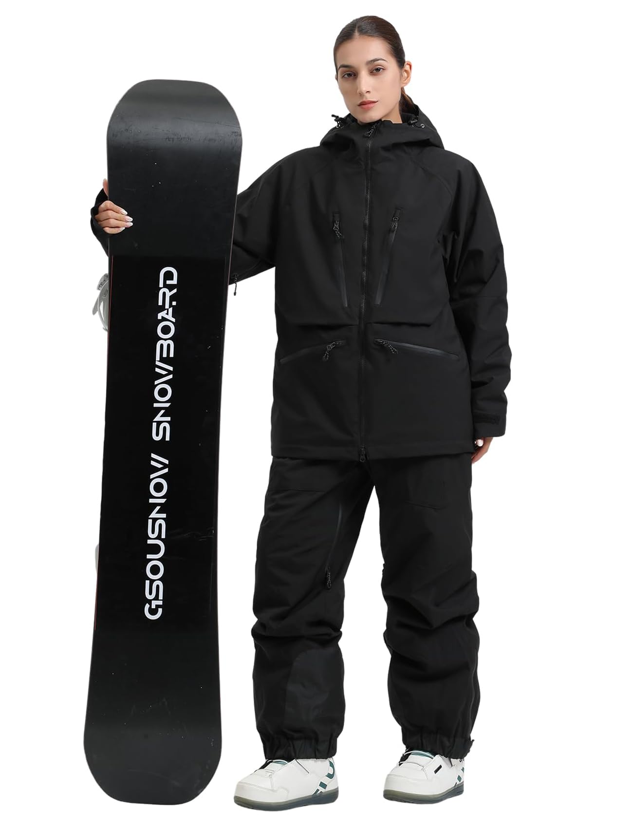 GSOU SNOW Chaqueta de Esquí Holgados Chaqueta de Snowboard Baggy Impermeable Antiviento Transpirable Aislante Térmico con Capucha
