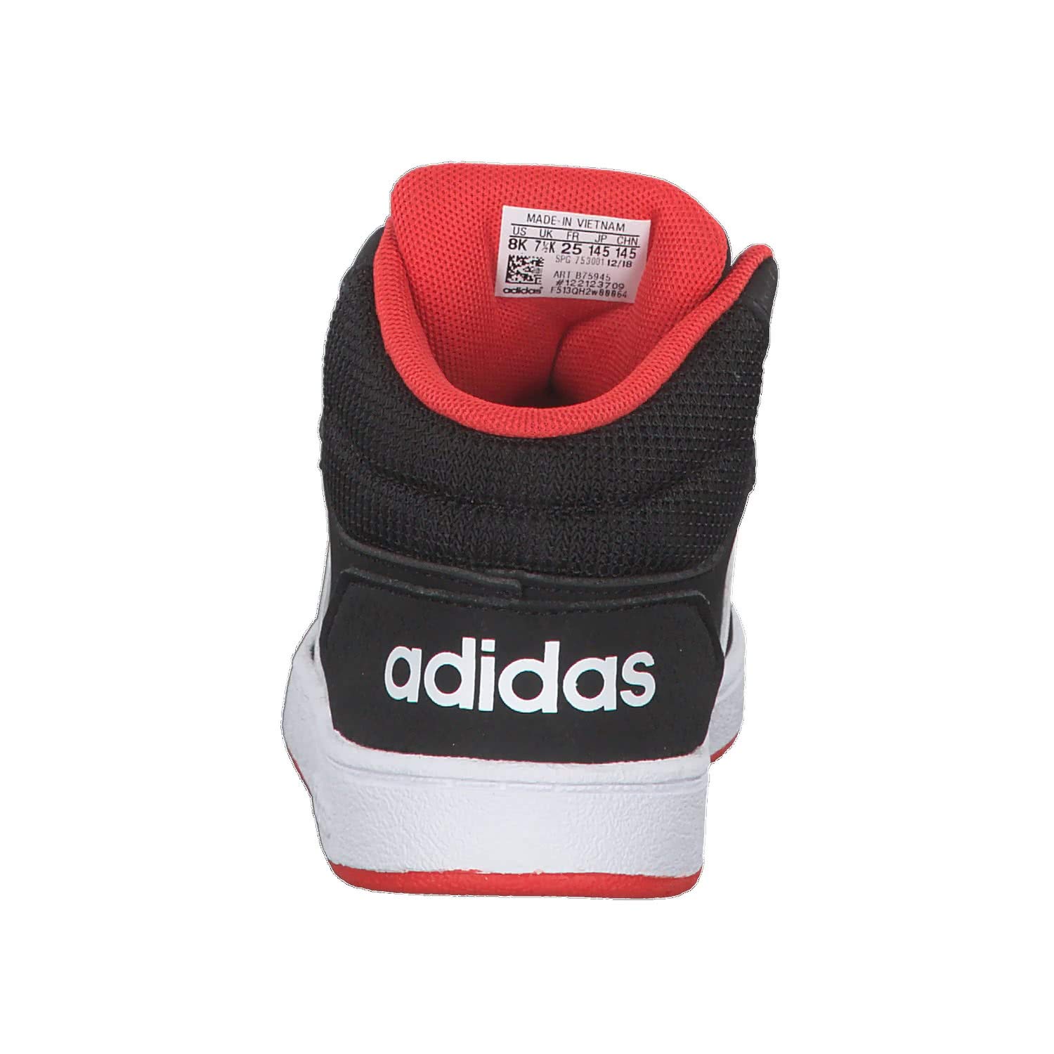 Adidas B75945 Unisex bebé Zapatillas de Gimnasia, Negro (Core Black/FTWR White/Hi/Res Red S18 Core Black/FTWR White/Hi/Res Red S18), 18 EU