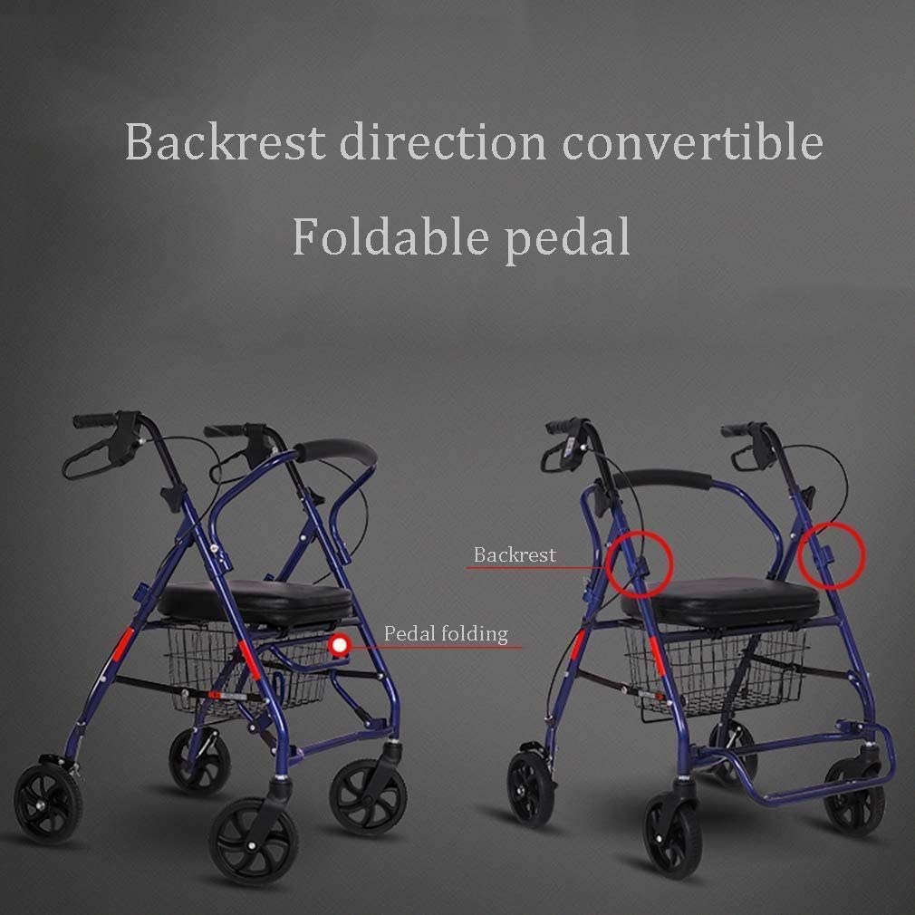 Medyczna pomoc w chodzeniu na kółkach Pozycja wyprostowana Rolling Super lekki aluminiowy Mobilność Przenośny Rollator z 4 kołami dla seniorów Podwójny komfort