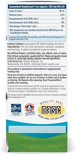 Miniatura 7 de Nordic Naturals Paquete de Omega-3 para mascotas, aceite de pescado Omega-3 de 2 onzas para perros y gatos pequeños, 8 onzas de aceite de hígado de