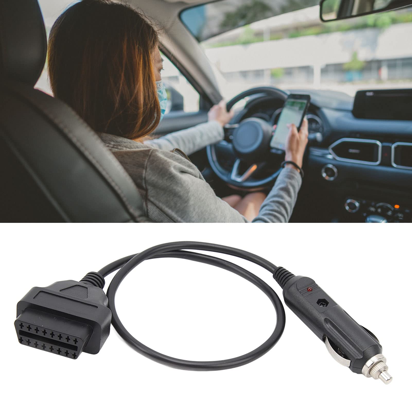 Emergency Power Cable, High Durable 12V Cable Adapter for Automotive Computer Memory Saver Car Memory Saver Memory Saver Automotive