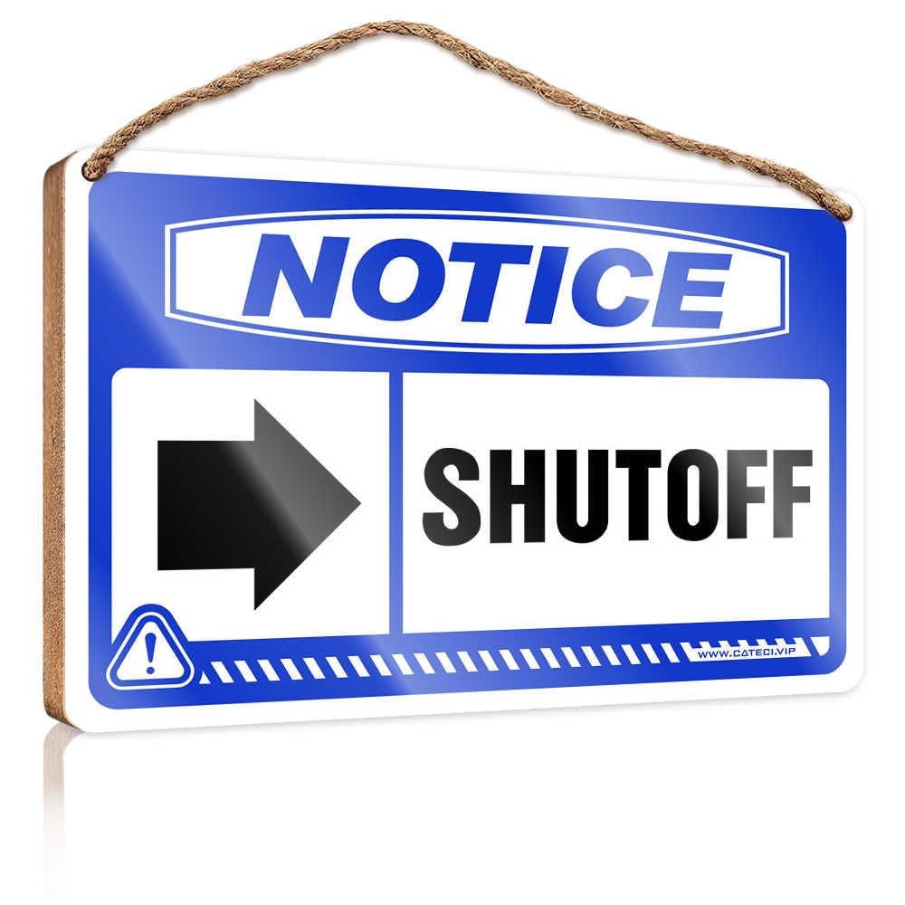 HMQW Hanging Wooden Plaque Notice Shutoff Wooden Sign Spring Porch Sign Front Door Hanging Decor(23X35CM)