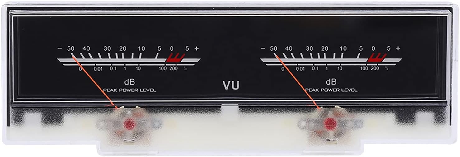 Fafeicy Power Amplifier DB Meter, VU Meter with 3Pcs White LED Backlight, Sound Audio Level Tester with Vertical Working Direction