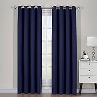 Vista 2 de Ava - Cortinas opacas con ojales superiores, paneles de cortina opacas de triple tejido, par / juego de 2 paneles con alzapaños, 54 pulgadas