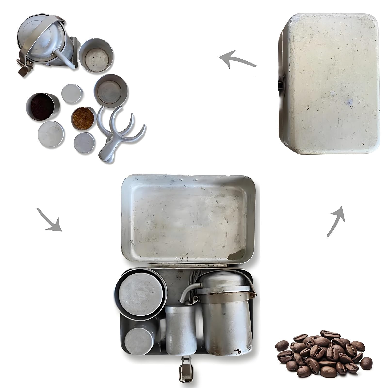 Extra Rare Collectors Camping Coffee Kit, Vintage Espresso Nostalgia Set, Portable Outdoor Espresso Maker, Nostalgic Collectible Gift for Coffee Lovers