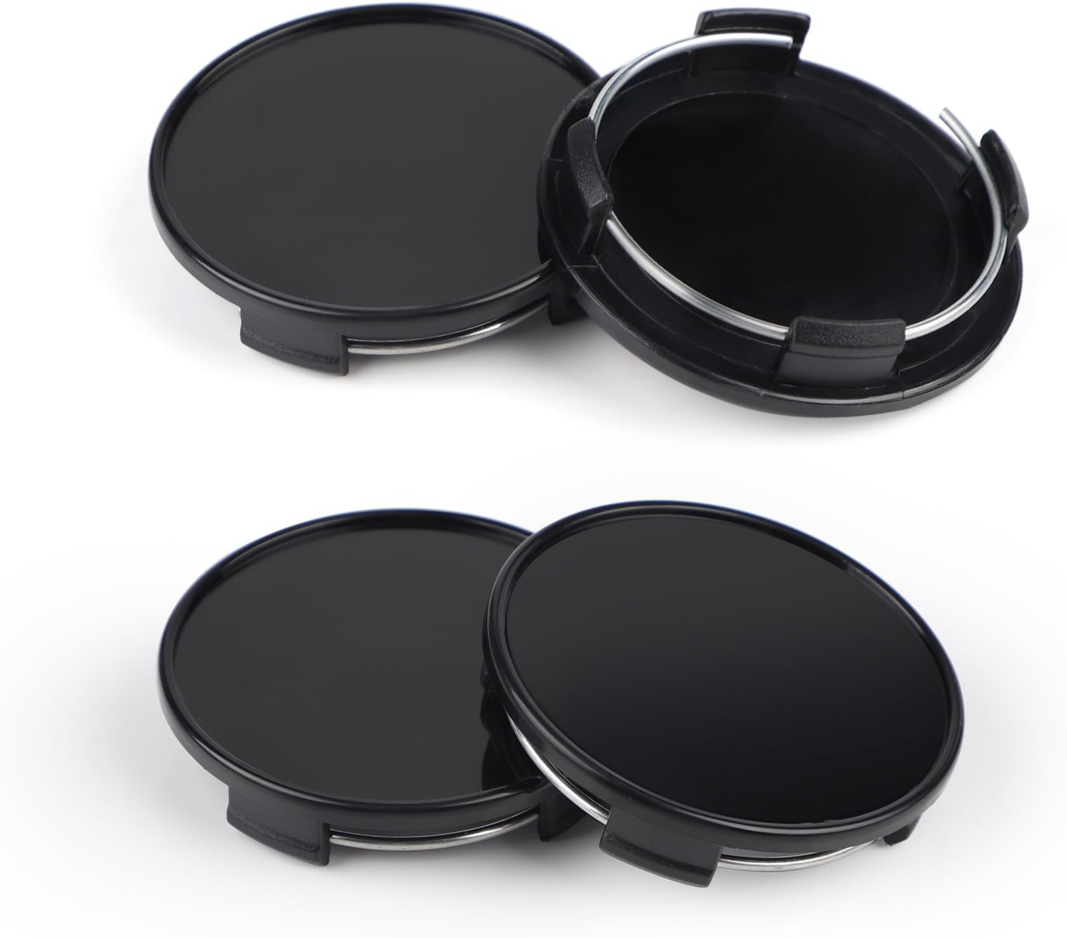 PHMING Radnabenkappen 12-tlg. - Schwarze & Rote Deckel 56 Mm, ABS Kunststoff, Mit Totenkopf-Motiv