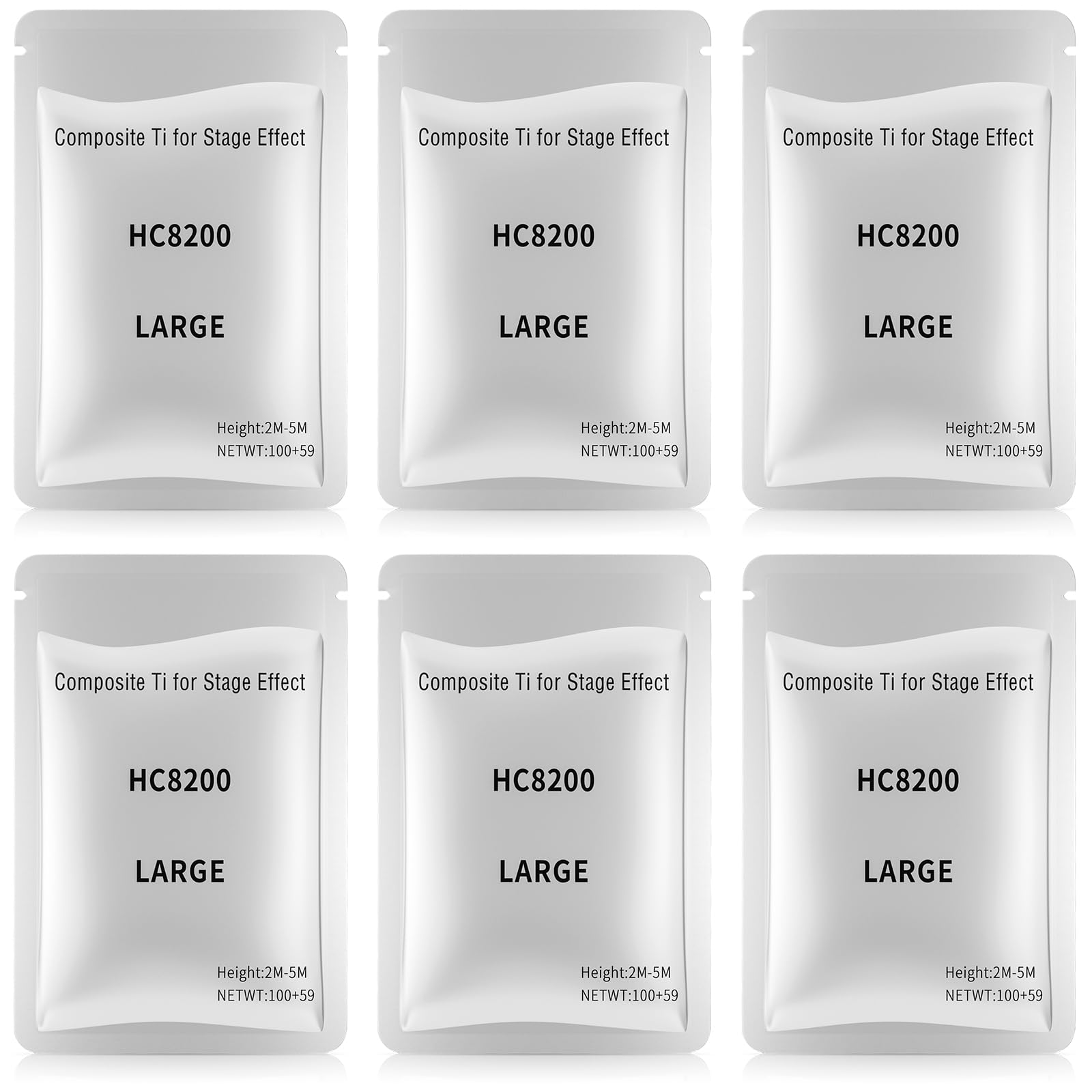 6 Stück FODEXAZY Professionelle Bühne Effekt Maschine Pulver, Composite Titanium Powder (100g) Sealed Storage für Event Hochzeit Party Spezial Maschine