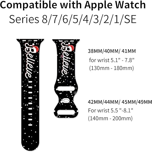 Miniatura 2 de MohuanDd Correa deportiva de Navidad compatible con iWatch de 1.496 in 1.575 in 1.654 in 1.732 in para mujeres, hombres y niñas, correas ajustables