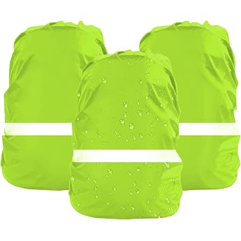 ElevaPulse Pack of 3 Backpack Rain Cover 18-25 L Rain Cover School Bag Step By Step Rain Cover Rain Cover for School Backpack Waterproof Rain Cover with Reflectors