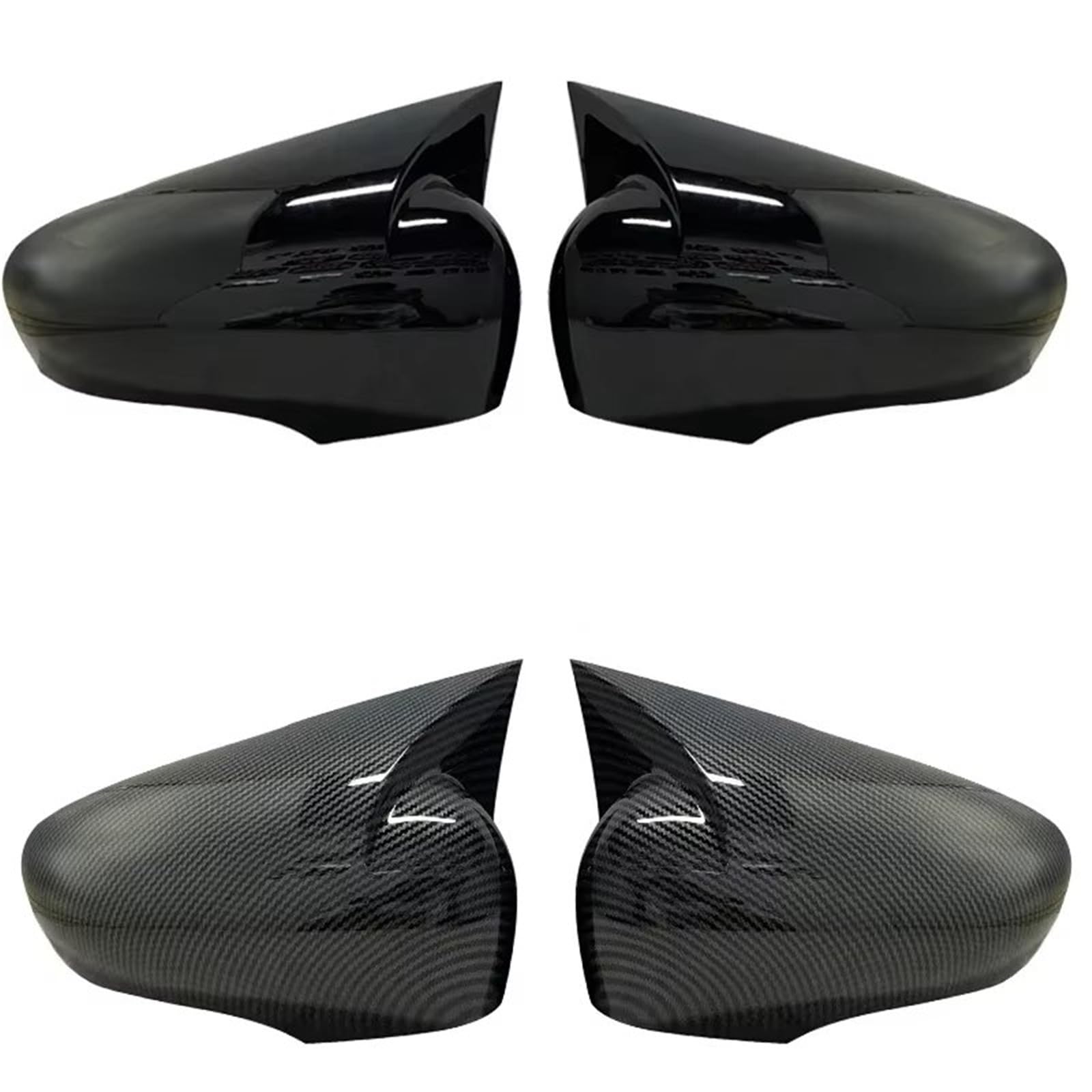 Alloggiamento retrovisore Copri Specchietto Laterale Bat Per Clio 4 IV 2012-2020 Accessori Auto RS GT Nero Lucido Tuning Bat Design Calotte Specchietto(Carbon fiber pattern)