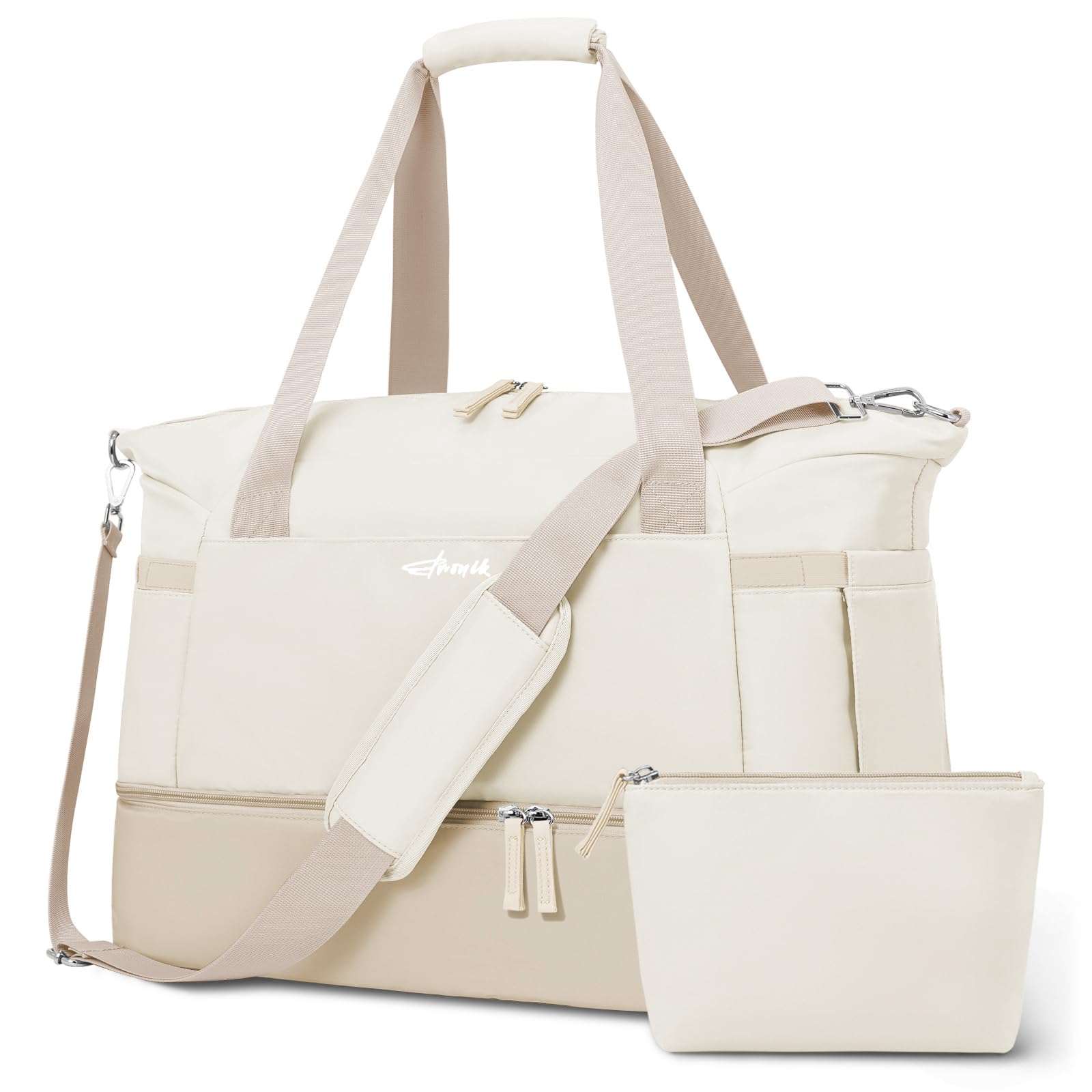 Gym Bag for Women, Personal Item Travel Bag with Shoes Compartment for Trip