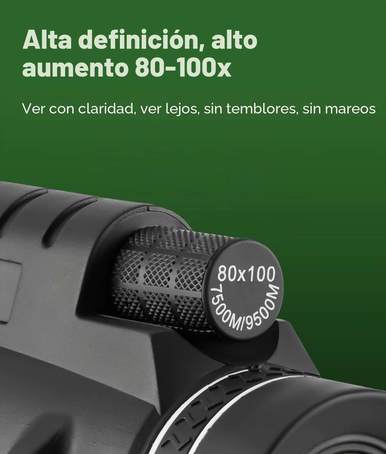 PAHTTO Telescopio monocular, monocular 80x100 con Prisma BAK4 y Lente FMC, telescopio HD con Adaptador para Smartphone y trípode, para observación de Aves, Caza, Senderismo y conciertos