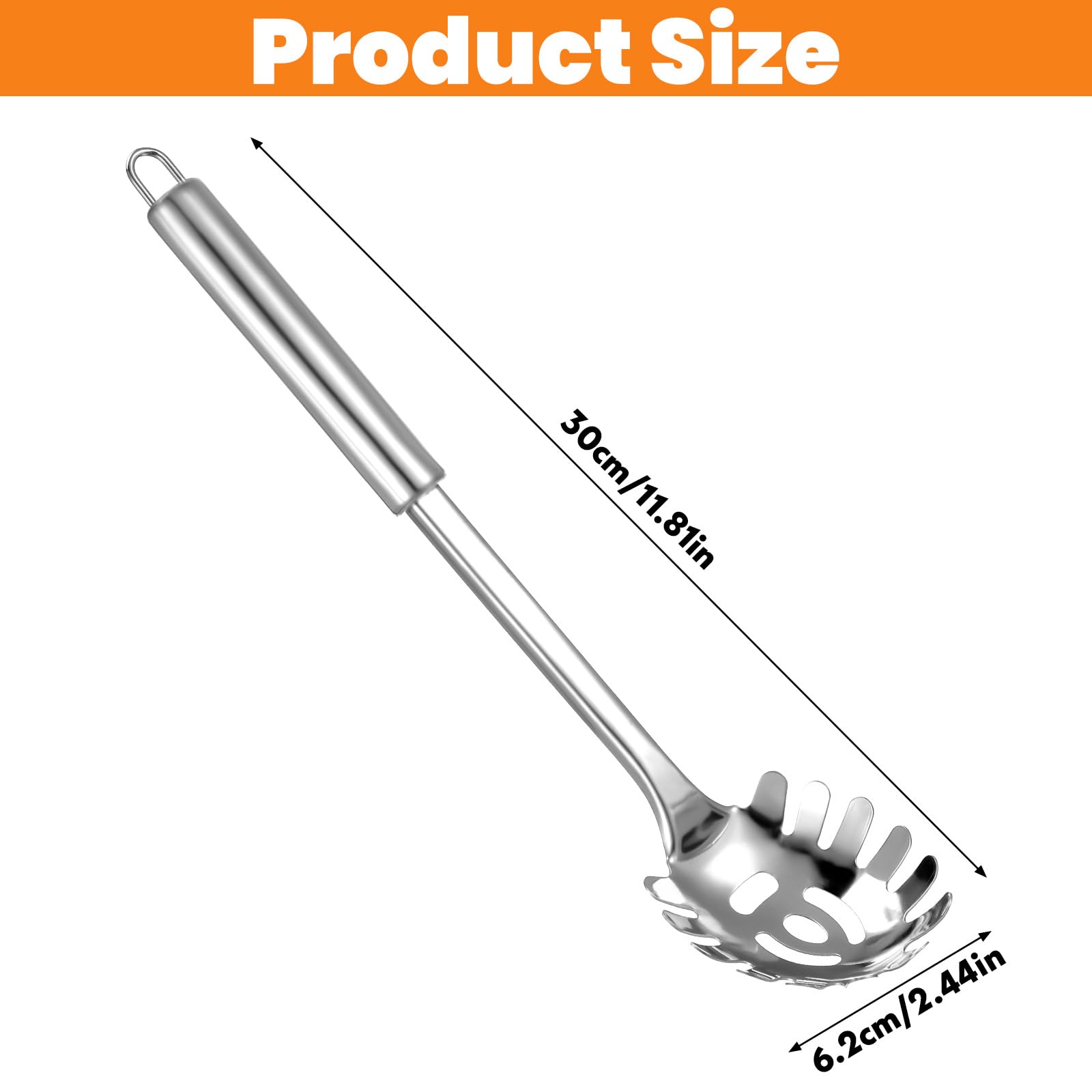 JIEYAO Cuchara de espagueti, cuchara profesional para pasta de acero inoxidable con mango ergonómico, cuchara para espaguetis, alicates para espaguetis, pinzas para espaguetis, pinzas para espaguetis,