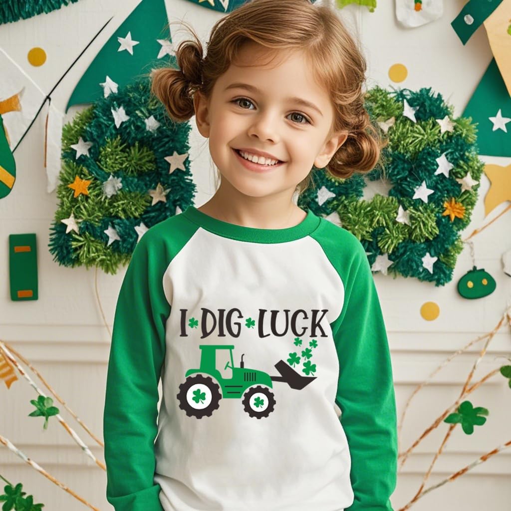 Kids St Patricks Day Shirt Boys Girls Saint Patrick's Shamrock Clover Lucky Graphic Tees Toddler Long Sleeve Tops Green - Image 3