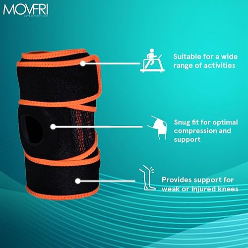 Miniatura 6 de Rodillera con estabilizadores laterales y almohadillas de gel para rótula, soporte de rodilla de compresión para hombres y mujeres, alivio del dolor