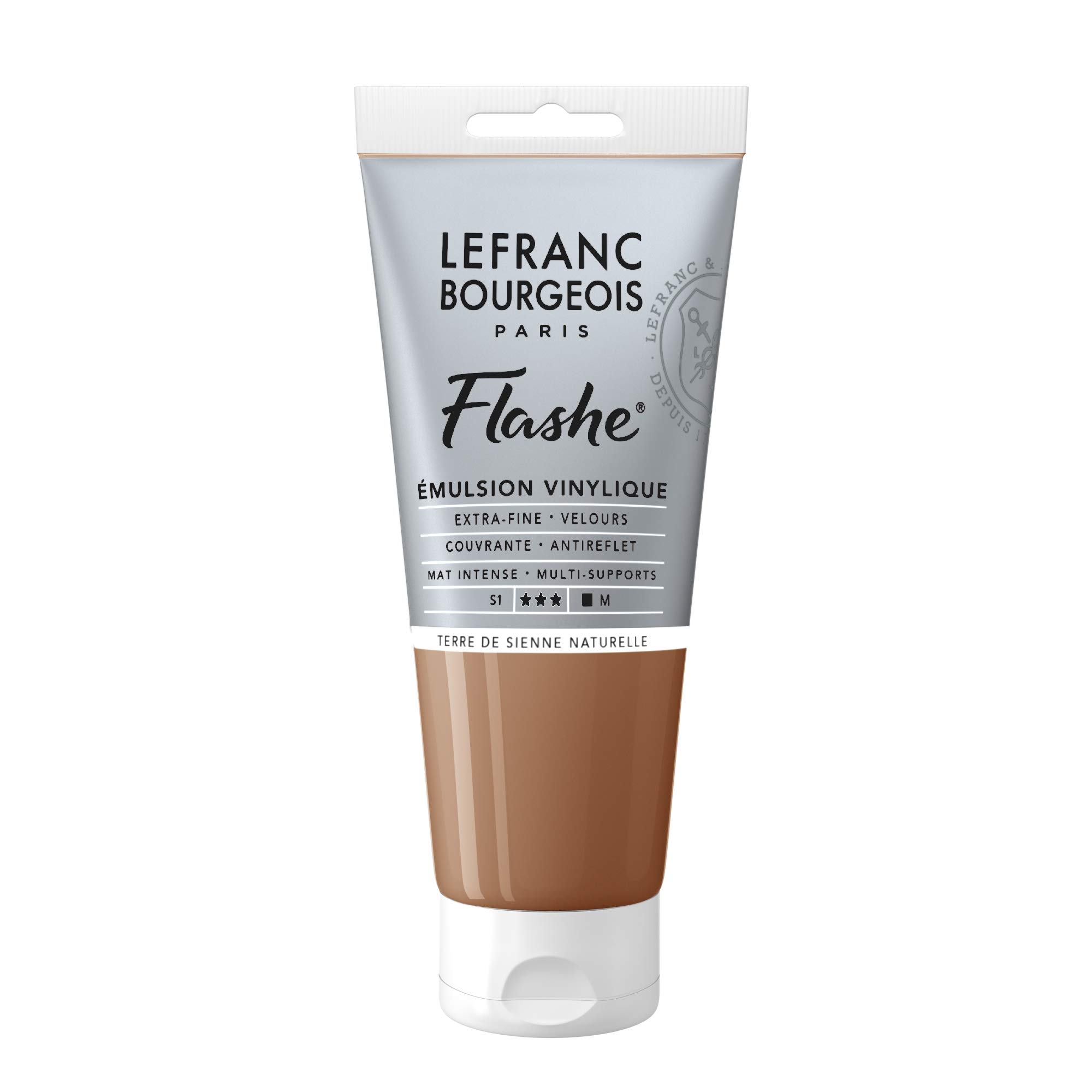 Lefranc Bourgeois Flashe, Extra-Fine Acrylic Vinyl Emulsion, Artists Quality, Raw Sienna, 80ml Tube